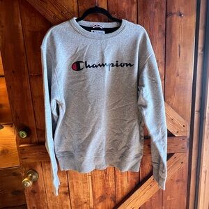Champion Men's Crewneck Sweater in Gray